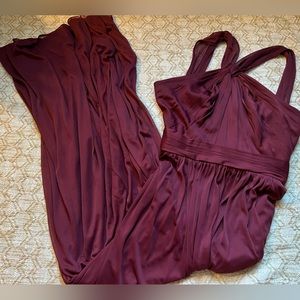 Maroon/ Wine Colored Bridesmaid Maxi Dress